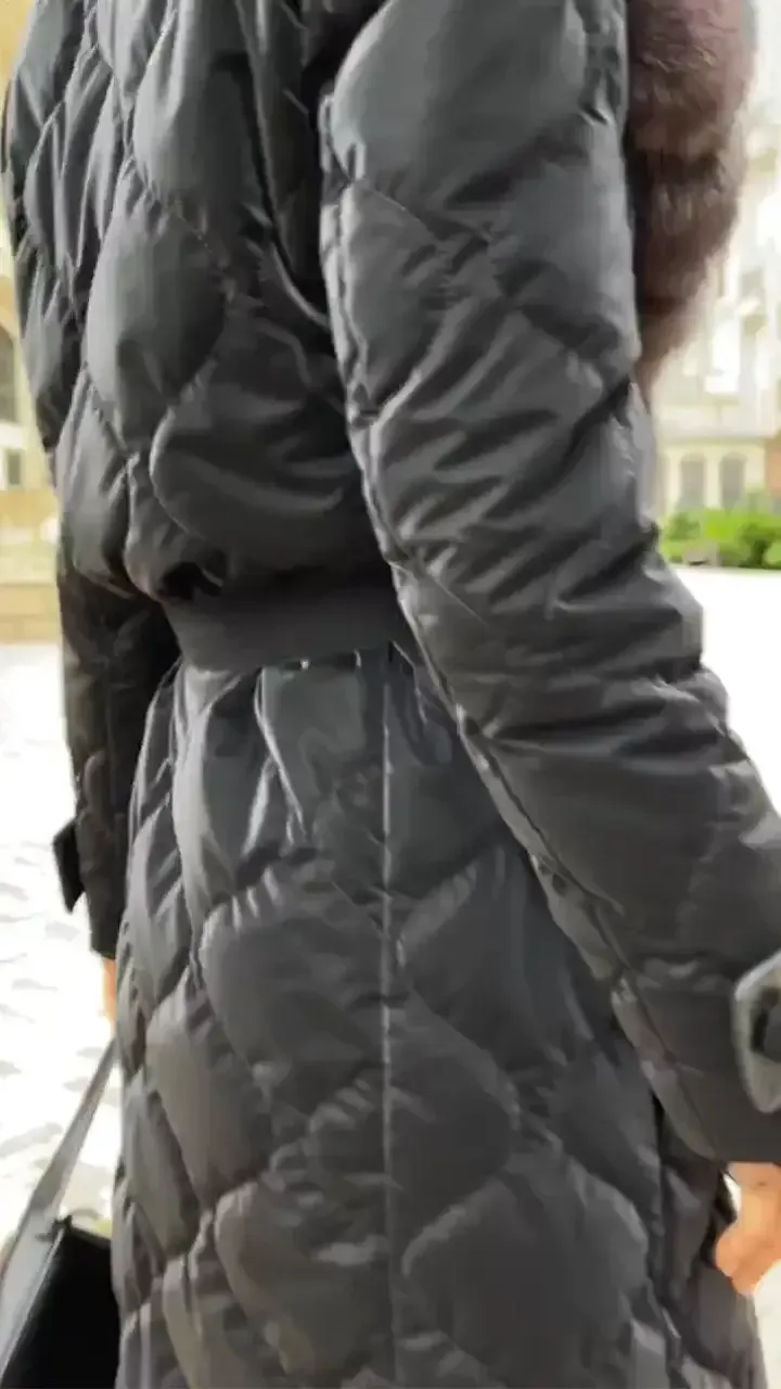 Women's Fur Collar Long Cotton Coatt