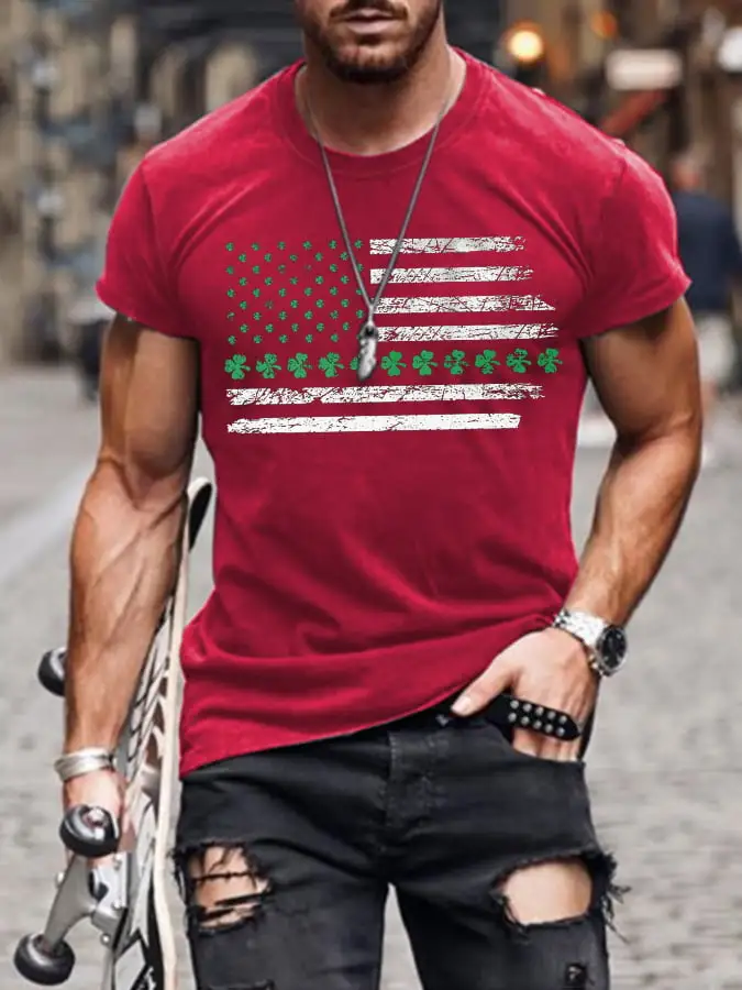 Men's Lucky Clover Crew Neck T-Shirt