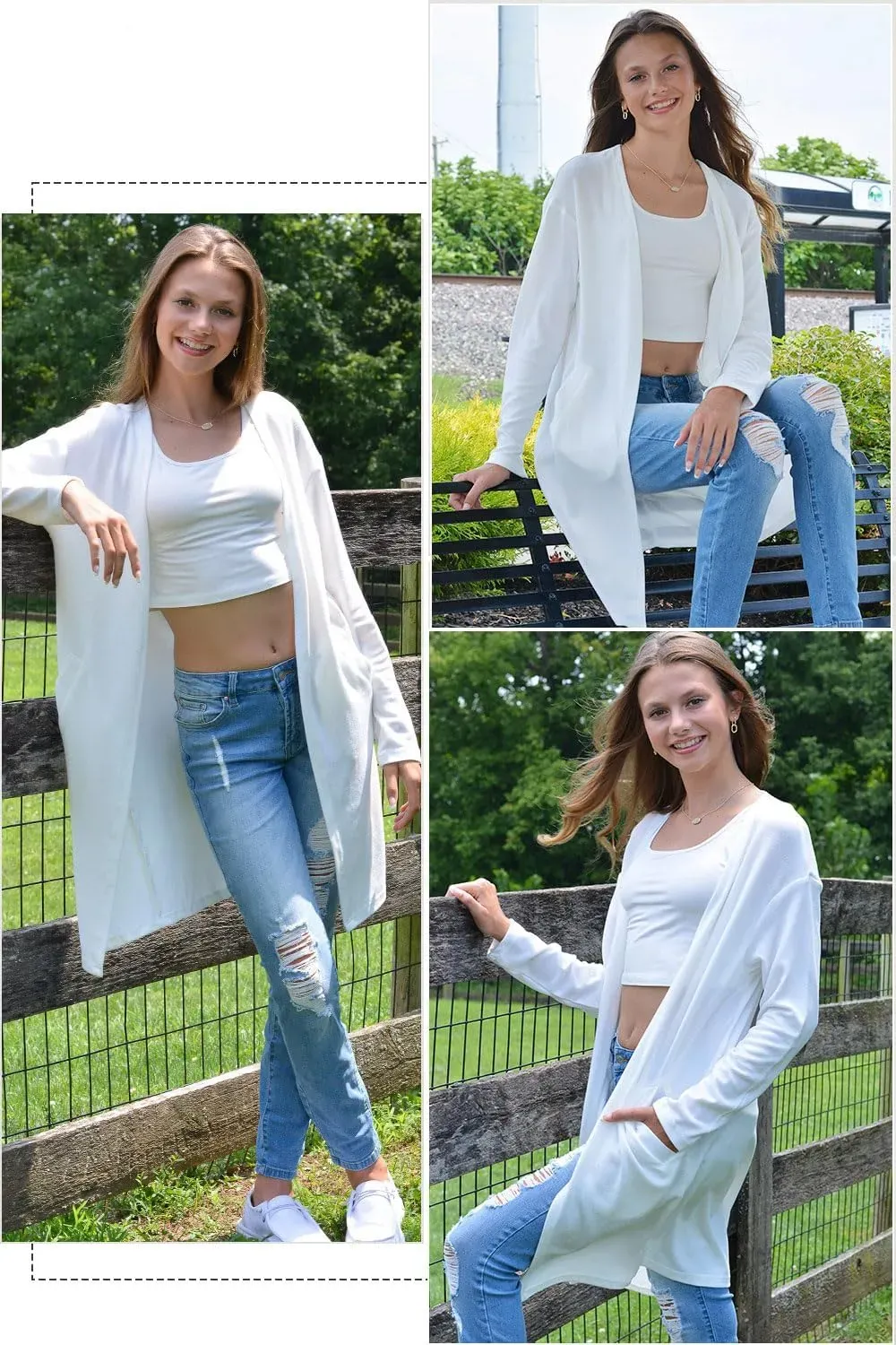 Women's Long Sleeve Lightweight Cardigan with Pockets Jacket