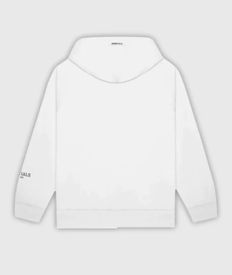 Pull-Over Hoodie Applique Logo White