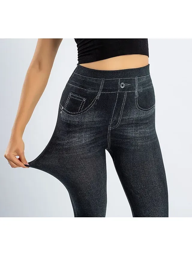 Women's Normal Bell Bottom Tights Leggings Fashion Ankle-Length High Waist Solid Color Tummy Control Butt Lift Comfort Stretchy Casual Weekend Black Blue Skinny