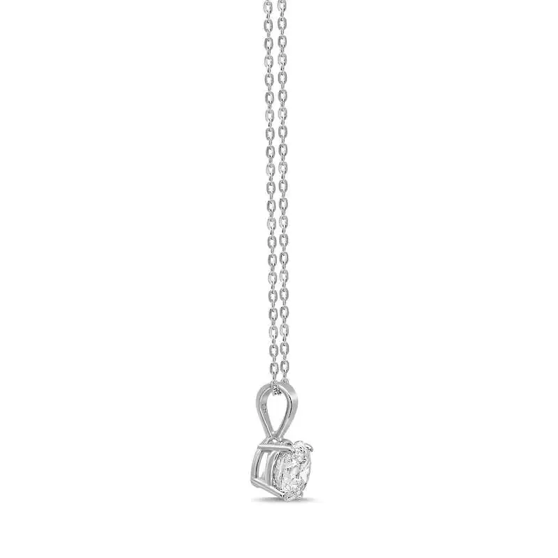 Solitaire Diamond Necklace 1 ct tw Round-cut 14K White Gold 18