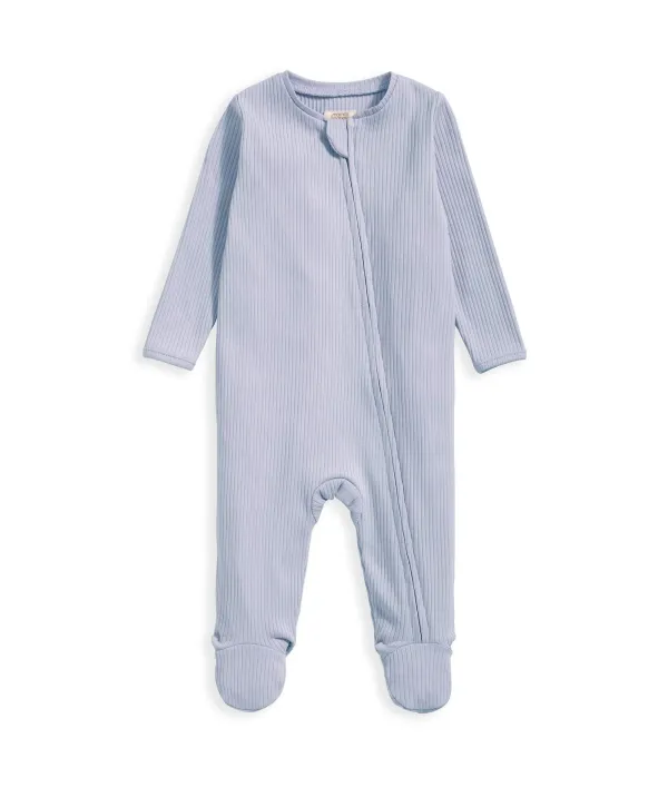 Organic Rib Sleepsuit - Heather