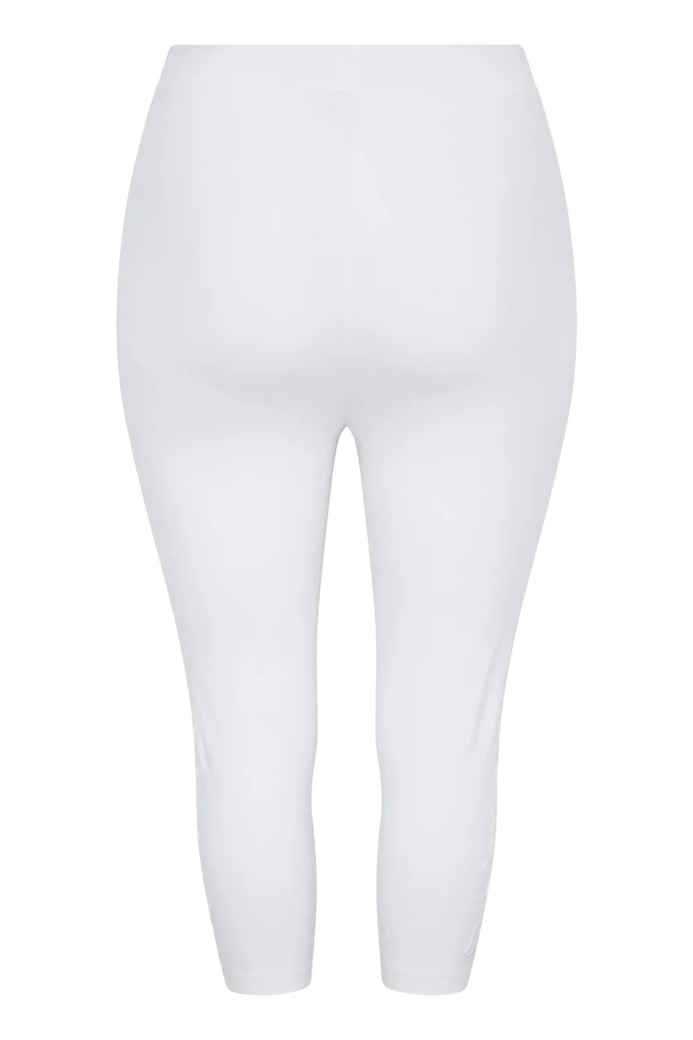 YOURS Curve White Lace Stretch Cropped Leggings