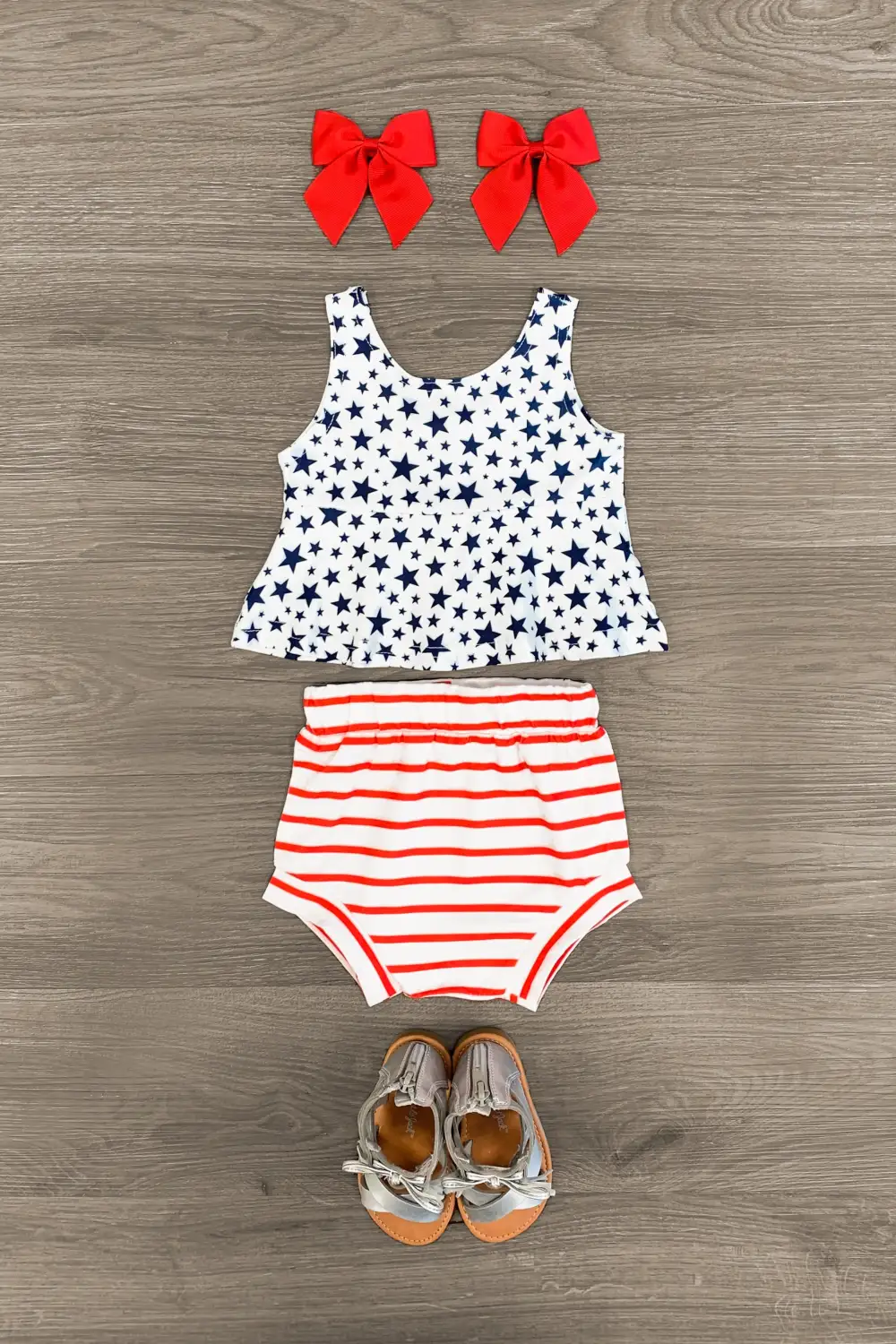 White Stars & Stripes Bloomer Set
