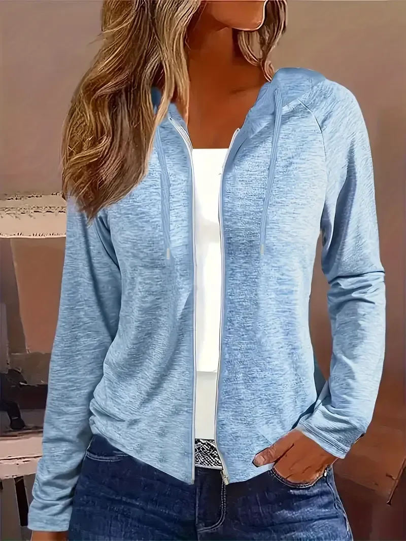 Women's All-Season Zip-Up Hoodie – Casual Comfort, Durable Knit, Easy