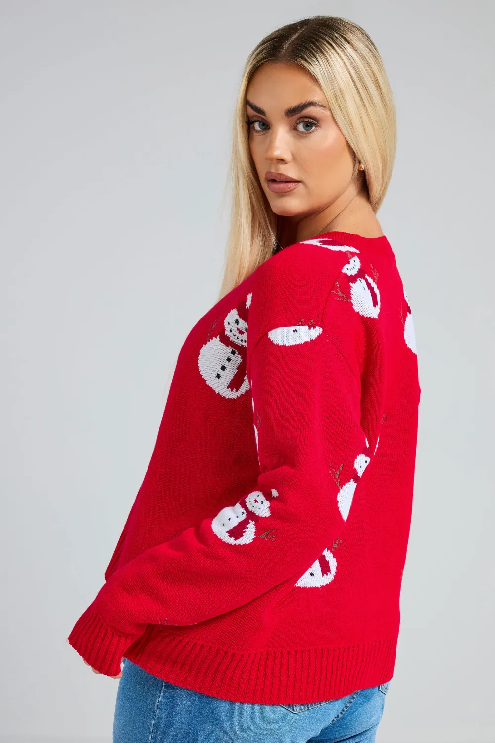 LIMITED COLLECTION Curve Blue Snowflake Knitted Cardigan