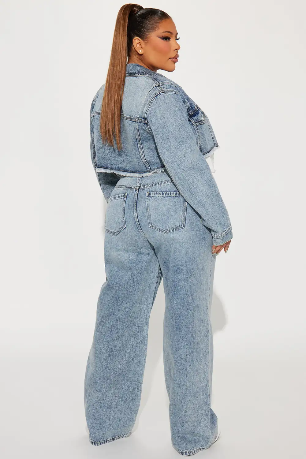 Nori Denim Washed Pant Set - Medium Wash