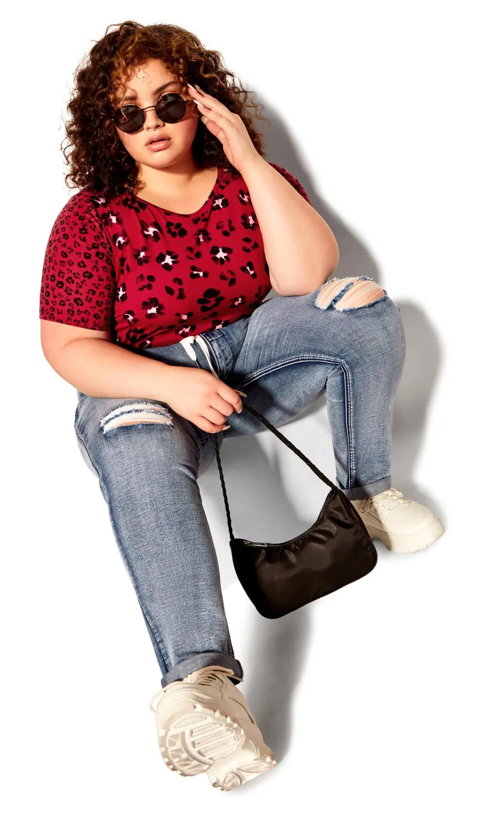 Evans Blue Washed Distressed Drawstring Jeans