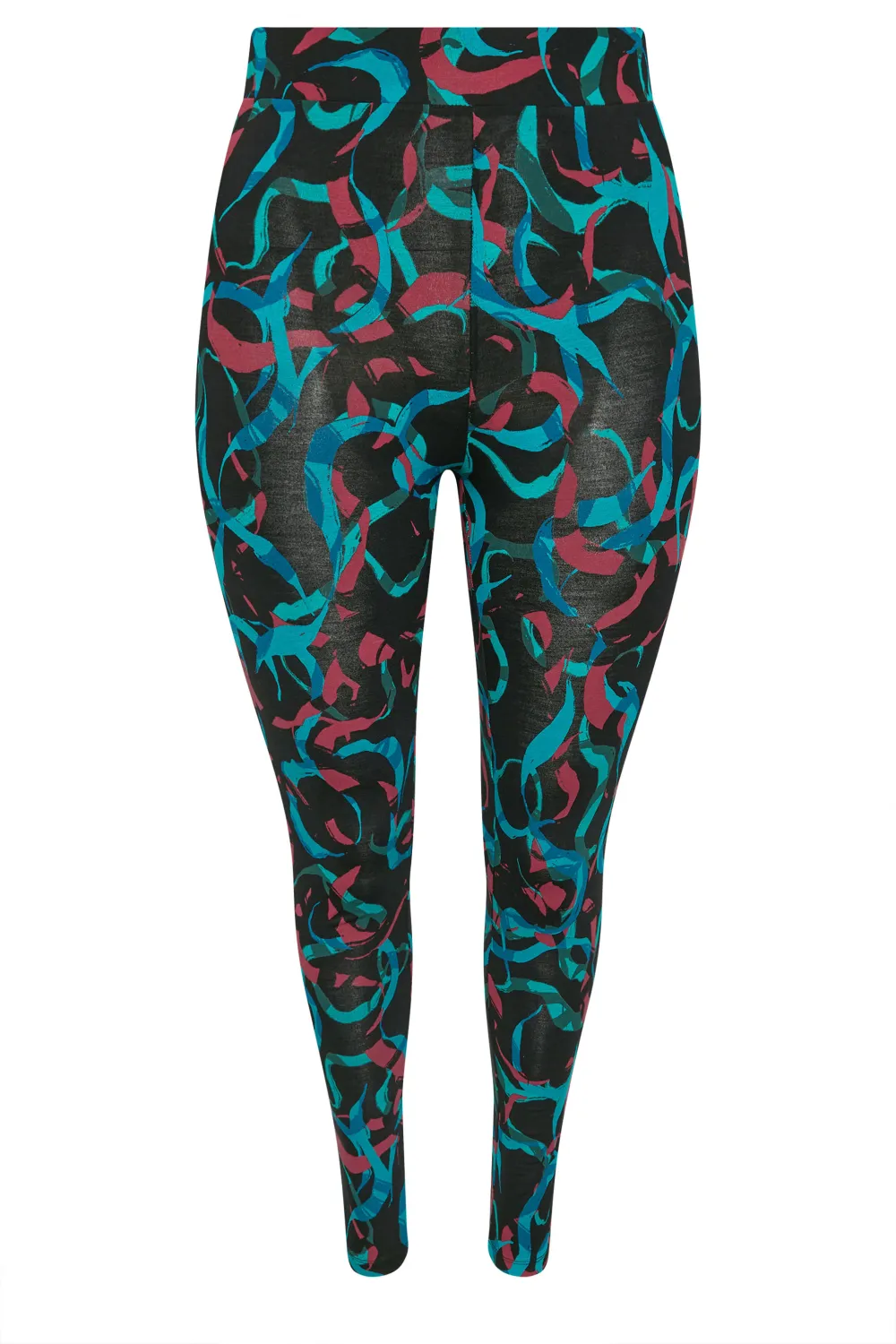 YOURS ACTIVE Curve Black Swirl Print Leggings