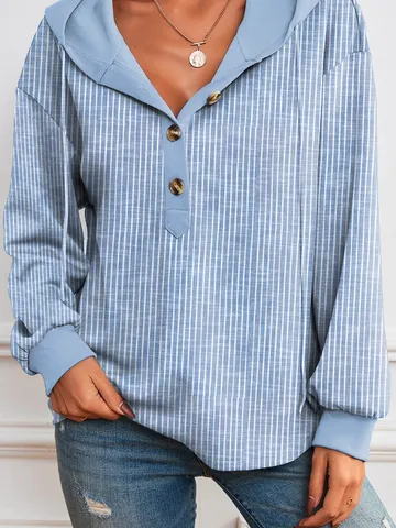 Striped Casual Hoodie Hoodie