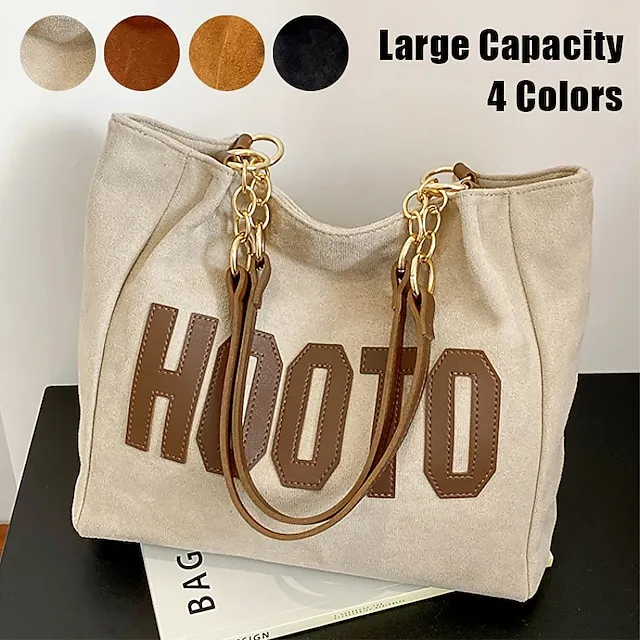 Women's Tote Shoulder Bag Bucket Bag PU Leather Outdoor Daily Holiday Zipper Large Capacity Lightweight Durable Solid Color Letter dark brown Black Brown