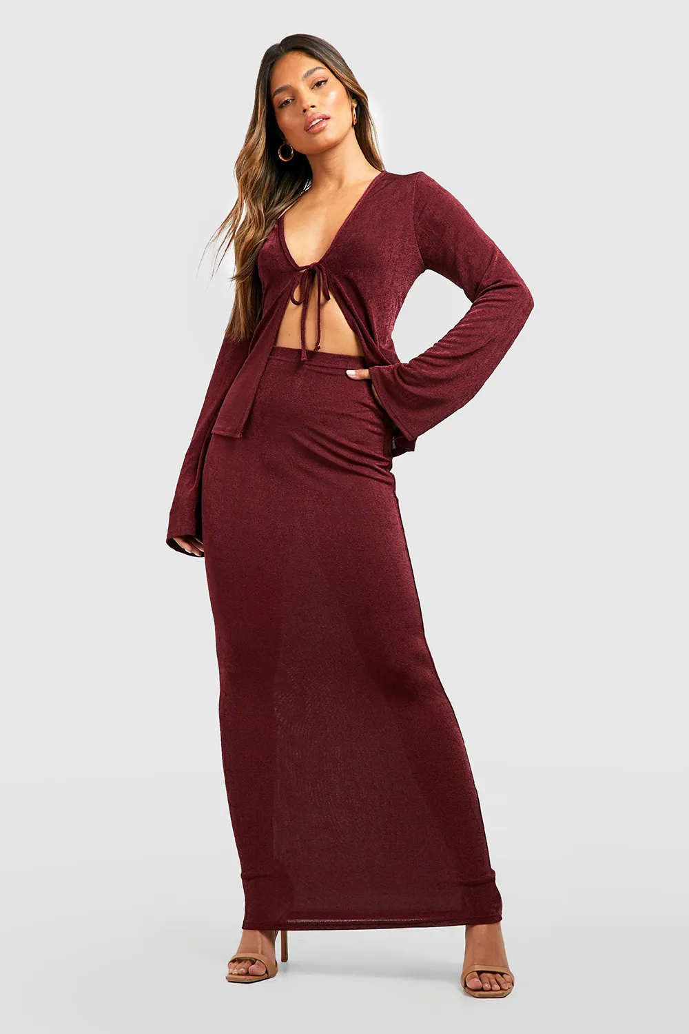 Spring/Summer ACETATE SLINKY FLOOR LENGTH MAXI SKIRT