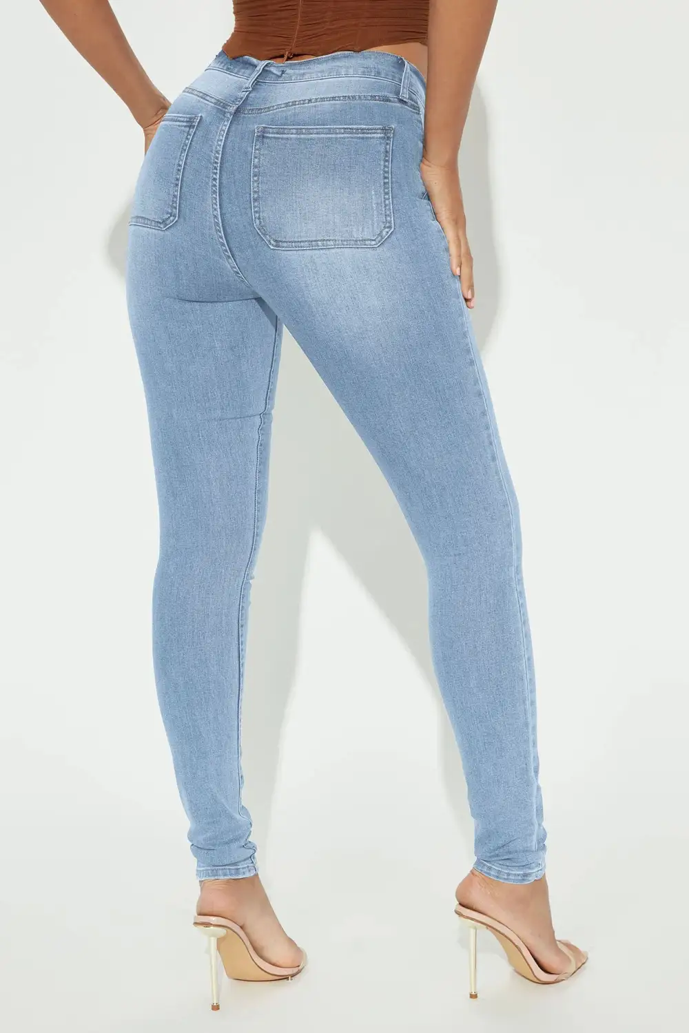 Tall Nequita High Rise Skinny Jeans - Light Blue Wash
