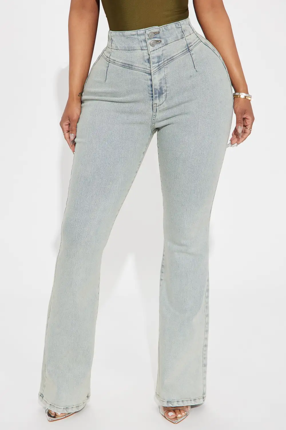 Talking It Out Stretch Flare Jeans - Vintage Wash