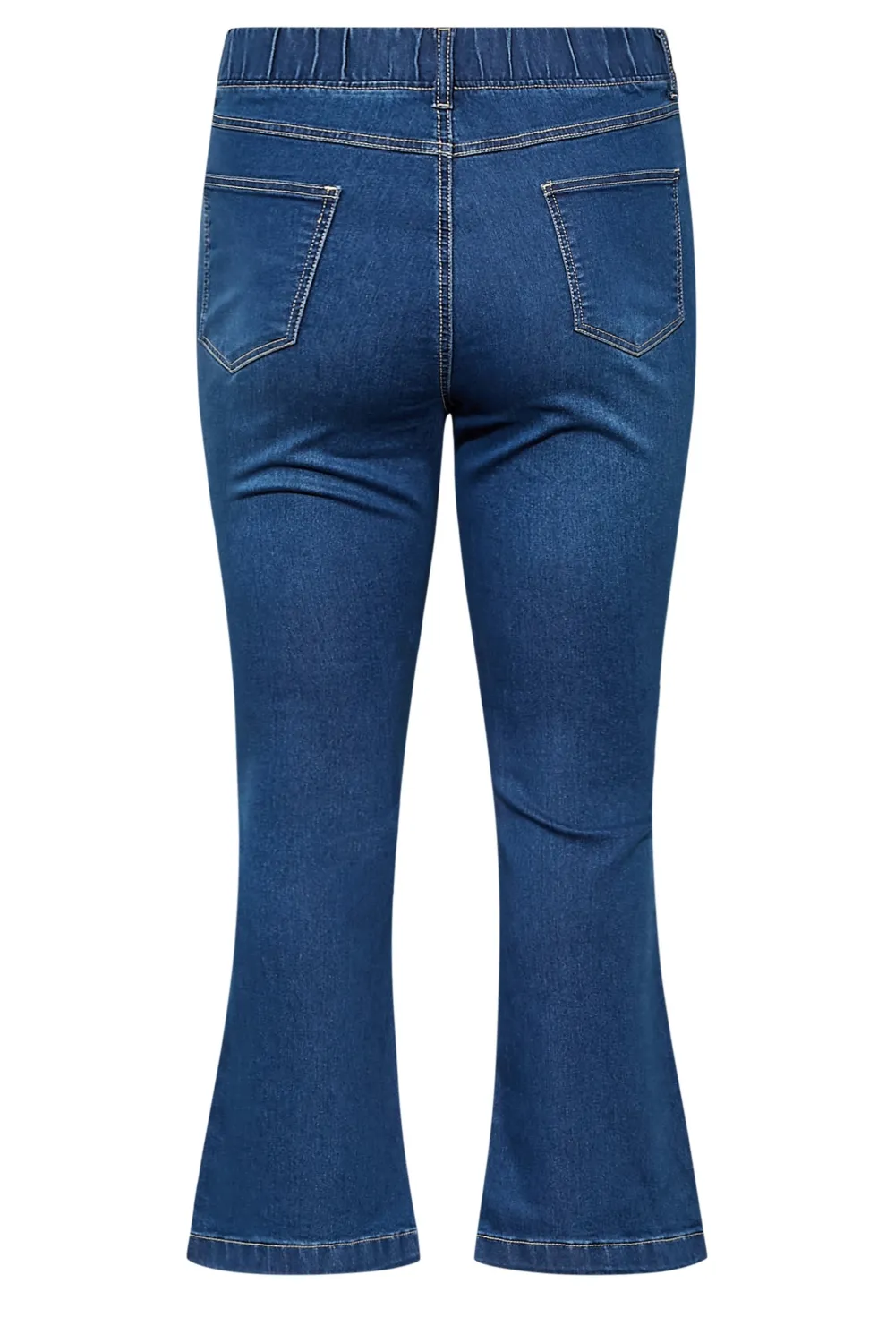 YOURS Curve Dark Blue Stretch Ripped HANNAH Bootcut Jeggings