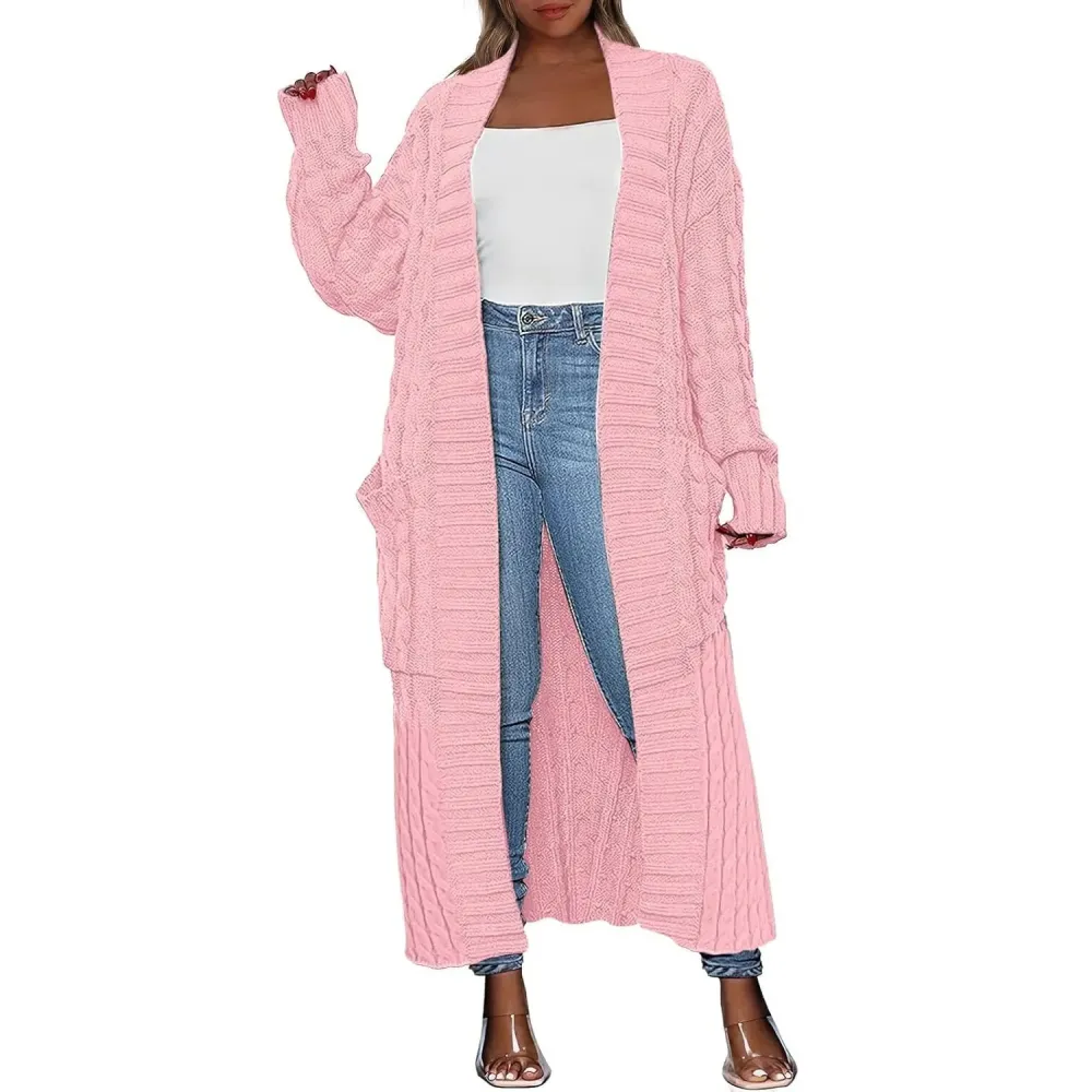 🔥Women's Long Cardigan 2025 Oversized Coat Long Sleeve Open Cardigan Knitted Extra