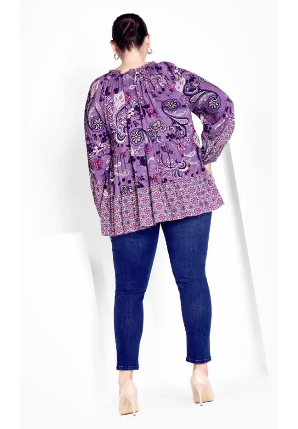 Imari Empire Waist Spliced Top