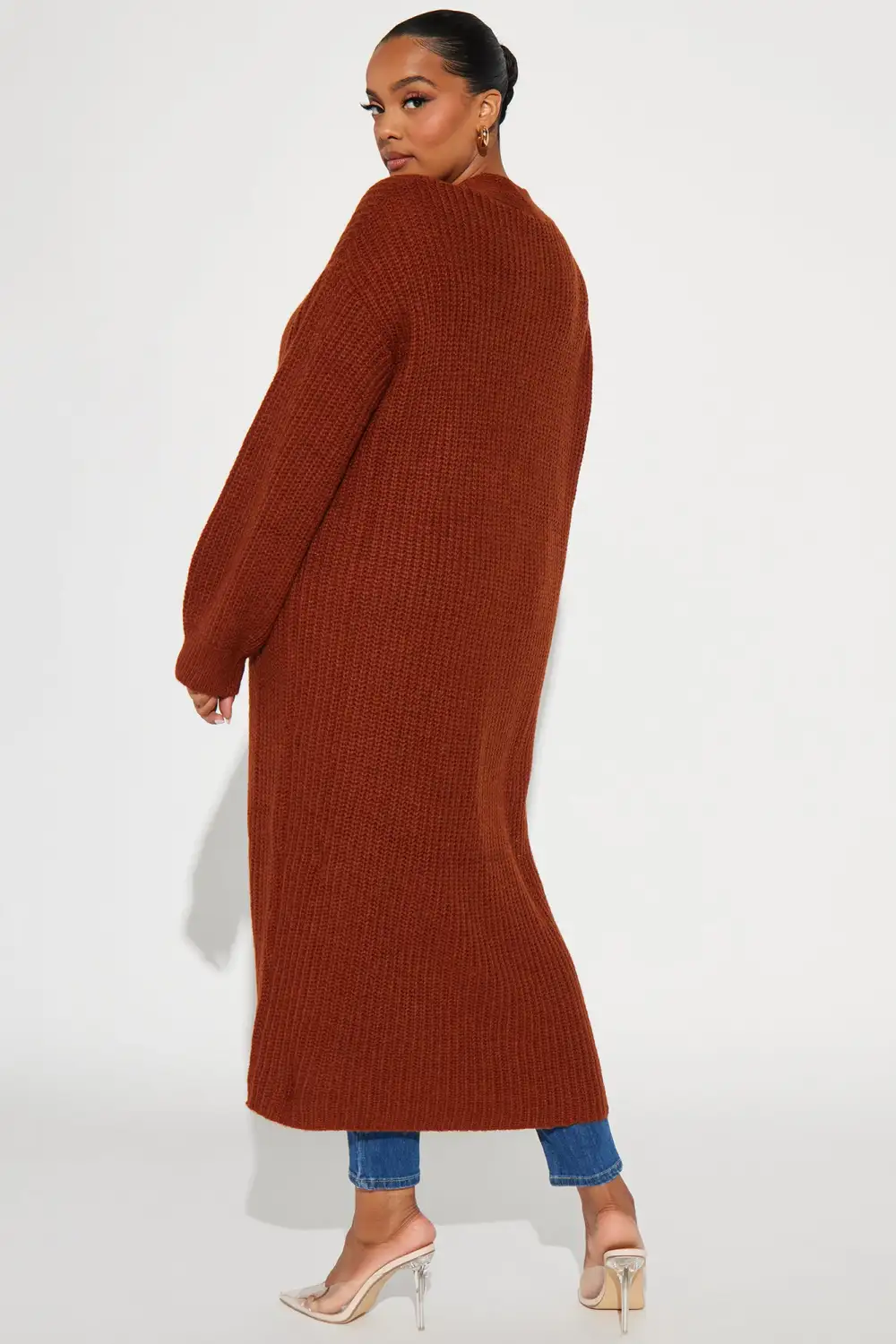 Couch Cuddles Long Cardigan - Brown