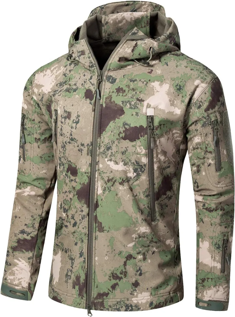 Men's Military Tactical Jackets Softshell Winter Warm Fleece Hooded Coat Outdoor Hiking Hunting Jacket