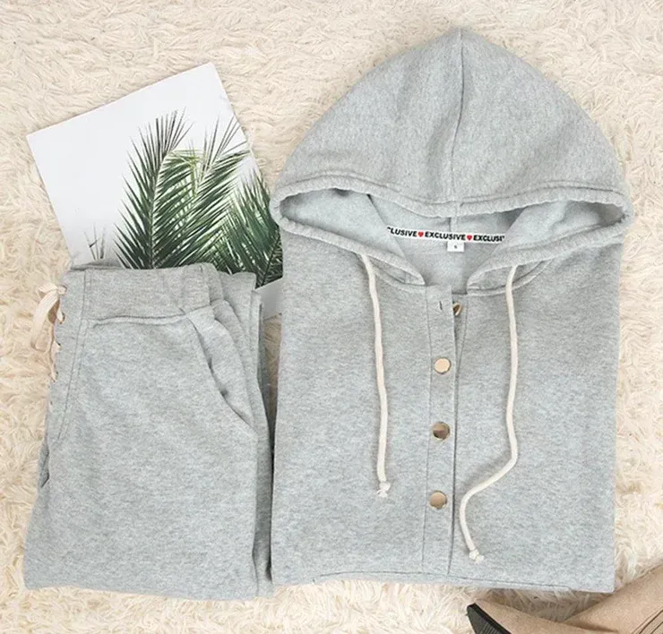 Key to Our Heart Grey Hoodie and Jogger Set