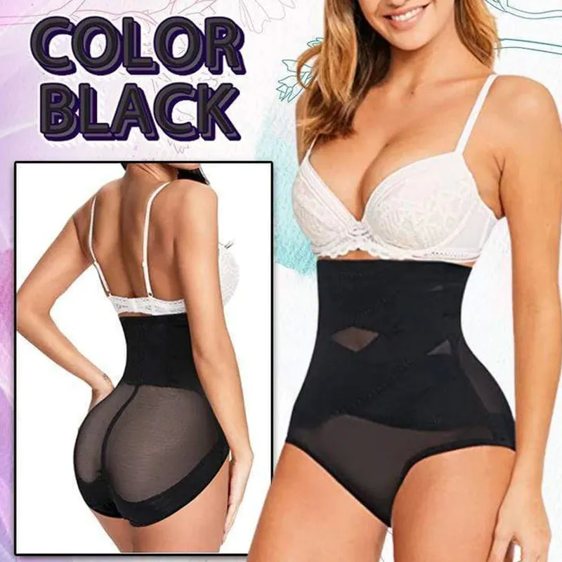 Crossover hip lift reinforced non-rolling non-marking tummy tuck