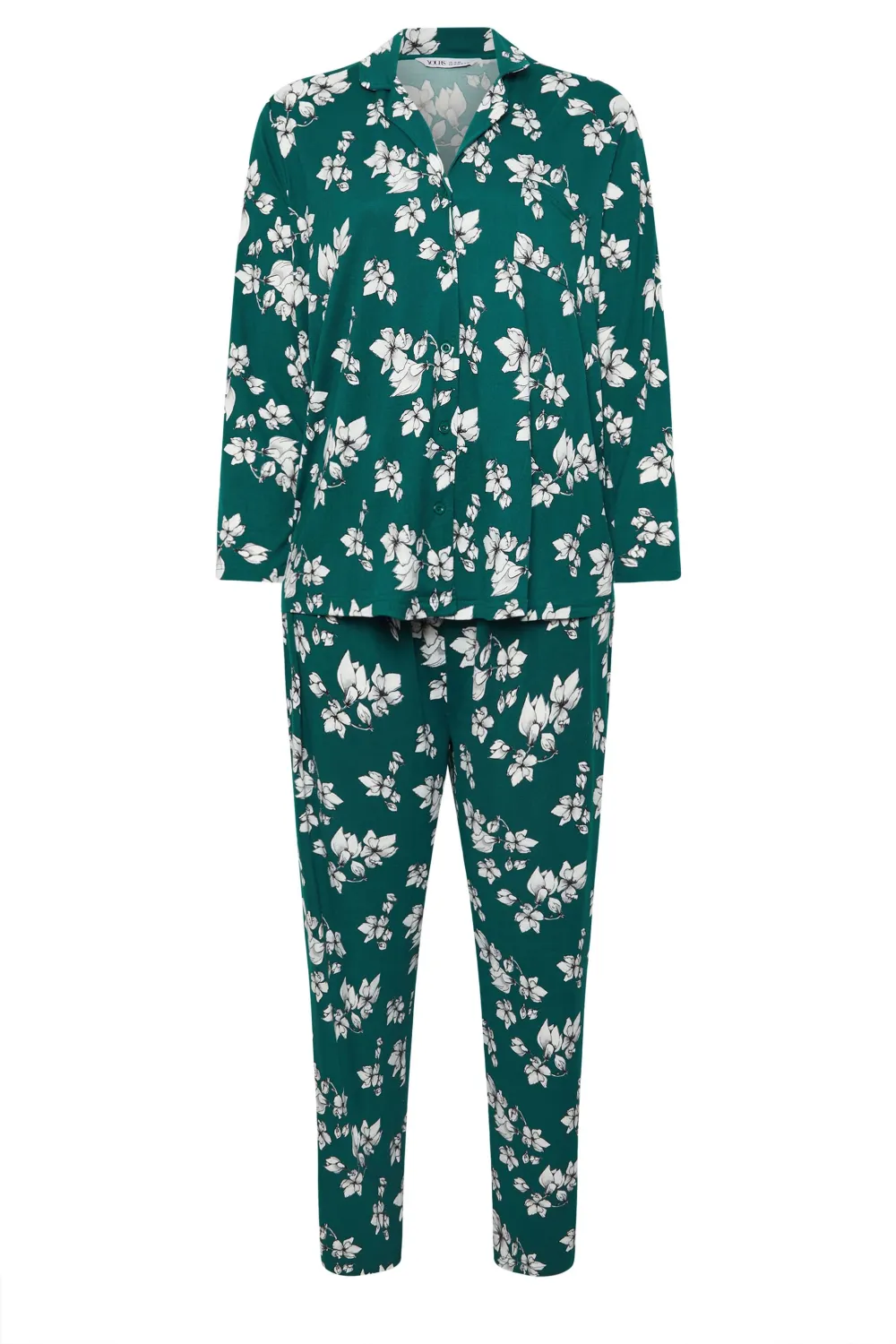 YOURS Curve Red Check Print Soft Touch Pyjama Set