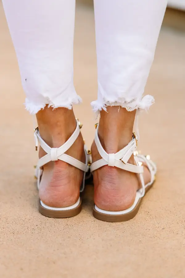 Learn From The Past White Studded Sandals