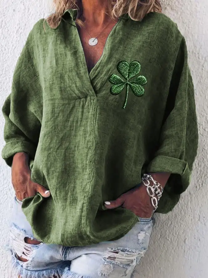 Women's St. Patrick's Day V-Neck Tops