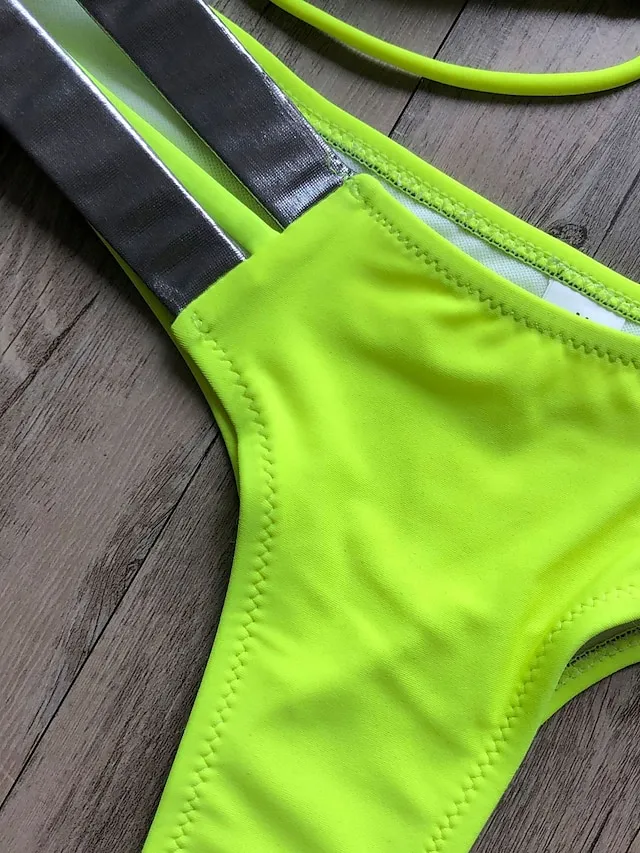 Women's Swimwear Bikini 2 Piece Normal Swimsuit Open Back Cut Out Sexy Leopard Color Block Leopard Print Black Pink Wine Dusty Rose Camisole Strap Bathing Suits New Vacation Sexy