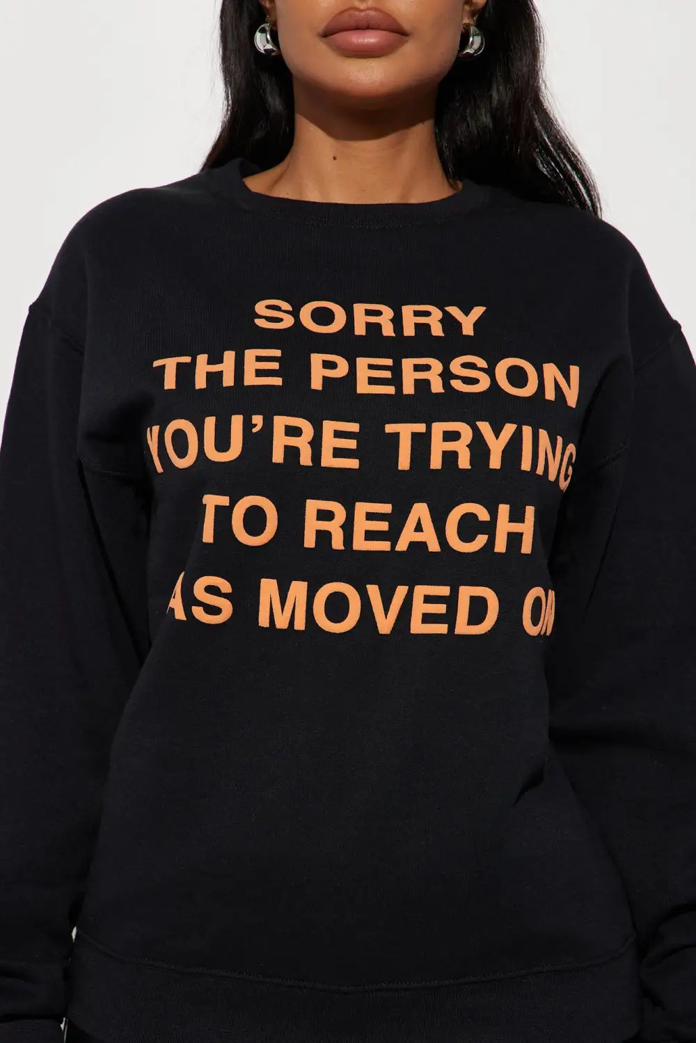 Moved On Puff Print Sweathirt - Black