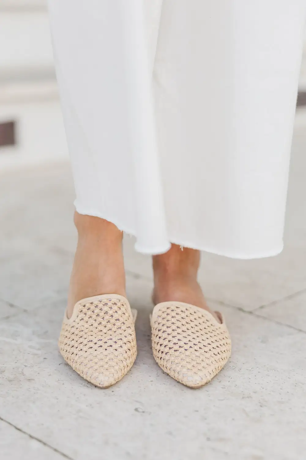 Feel The Love Natural Raffia Flats