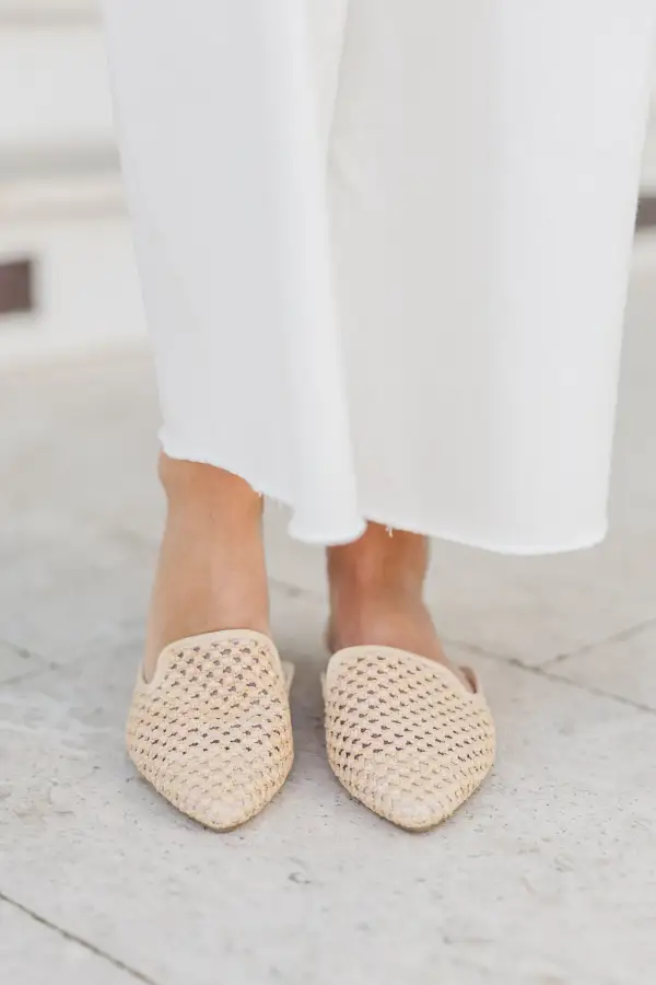 Feel The Love Natural Raffia Flats