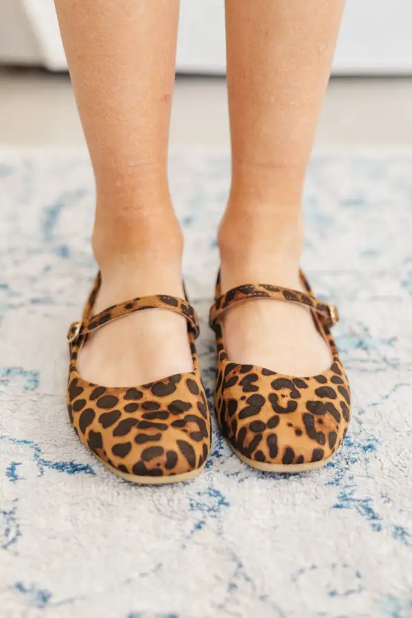 Reinvent Yourself Camel Brown Leopard Flats