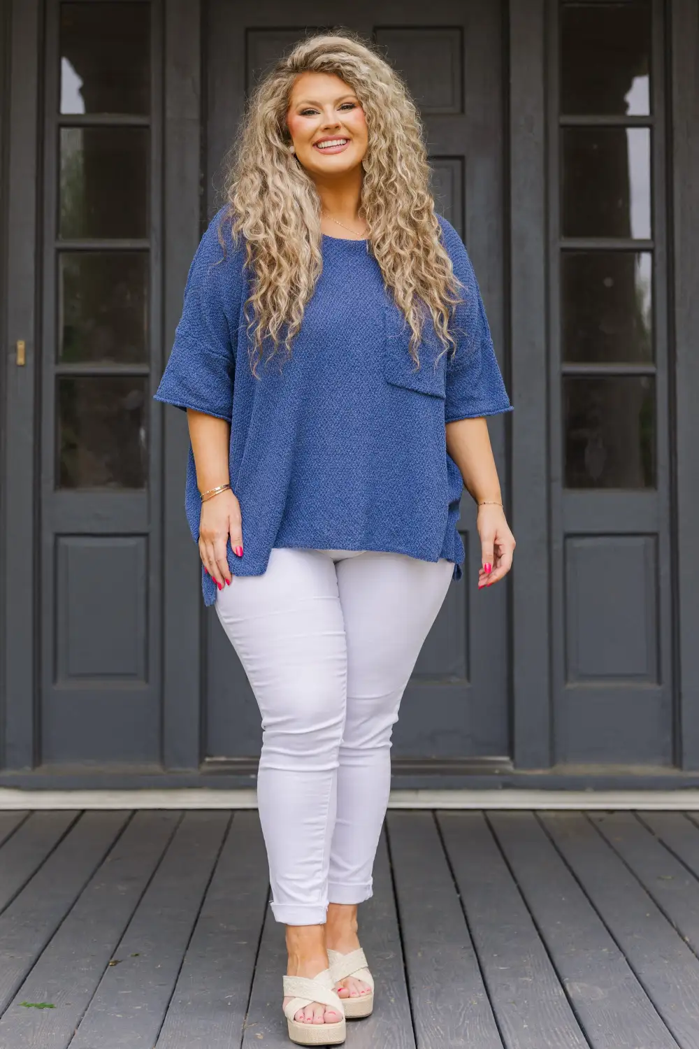 Celebrating Life Sweater, Denim Blue