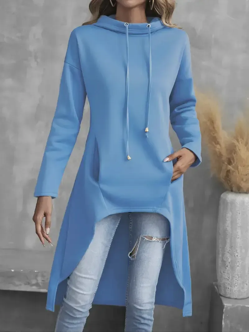 💕Valentine's Day Sale💕Long Sleeve Solid Color Casual Drawstring Hoodie Sweatshirt