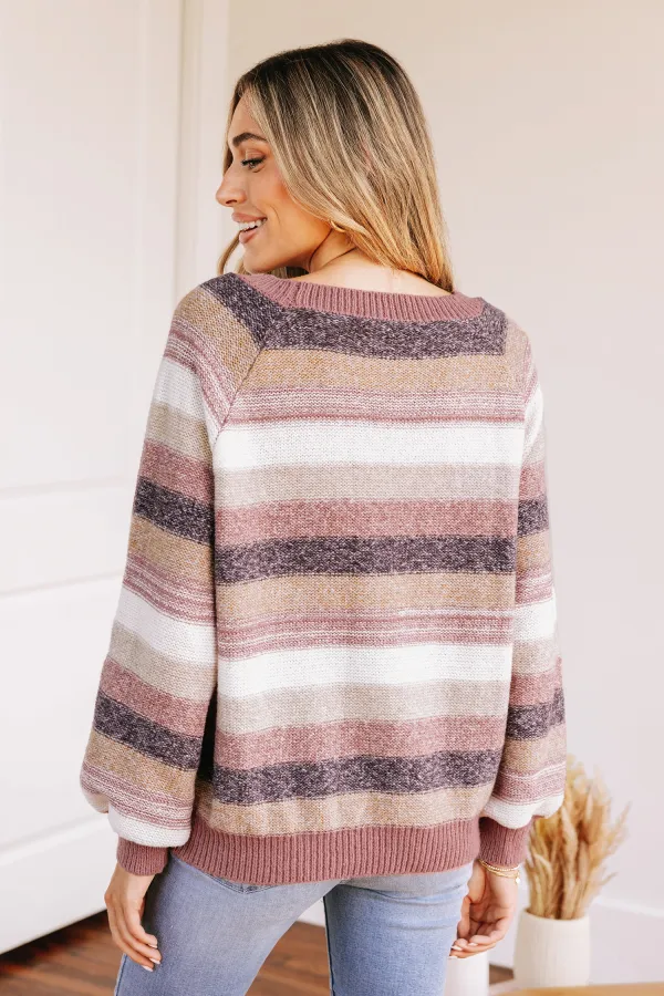 Striped Raglan Sleeve Sweater