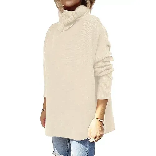 Women's Sweater Pullover Jumper Criss Cross Knitted Solid Color Stylish Casual Long Sleeve Regular Fit Sweater Cardigans V Neck Fall Winter Blue Purple Pink / Holiday / Going out