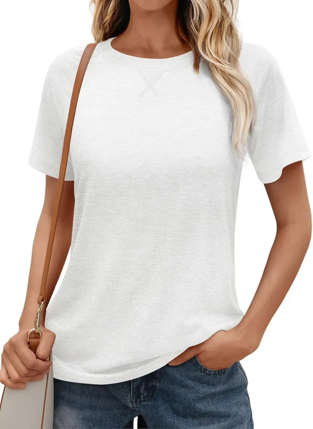AUTOMET T Shirts Short Sleeve Crewneck Tees for Women Trendy Lightweight Soft Casual Summer Tops Clothes 2024