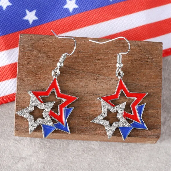 American Independence Day Art Earrings