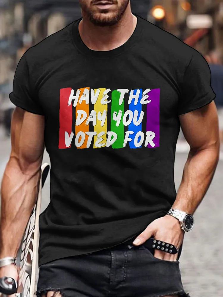 Men'S Hate The Day You Voted For Print T-Shirt
