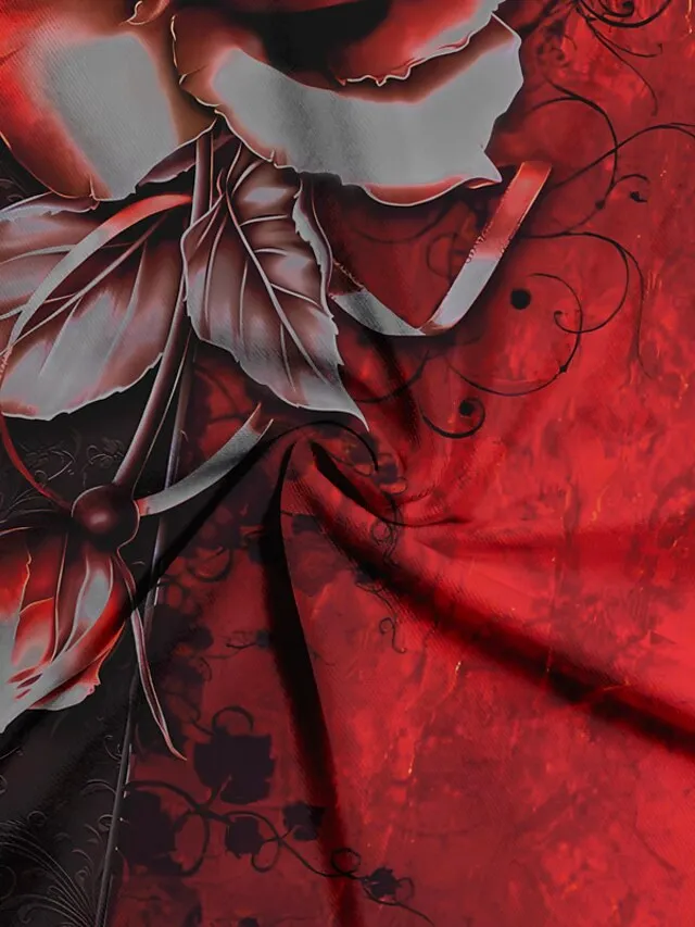 Women's Plus Size Going Out Tops Eyelet top Floral Butterfly Red Royal Blue Purple Lace Print Long Sleeve Party Going out Club Vintage Daily Elegant Off Shoulder V Neck Regular Fit Cold Shoulder Fall