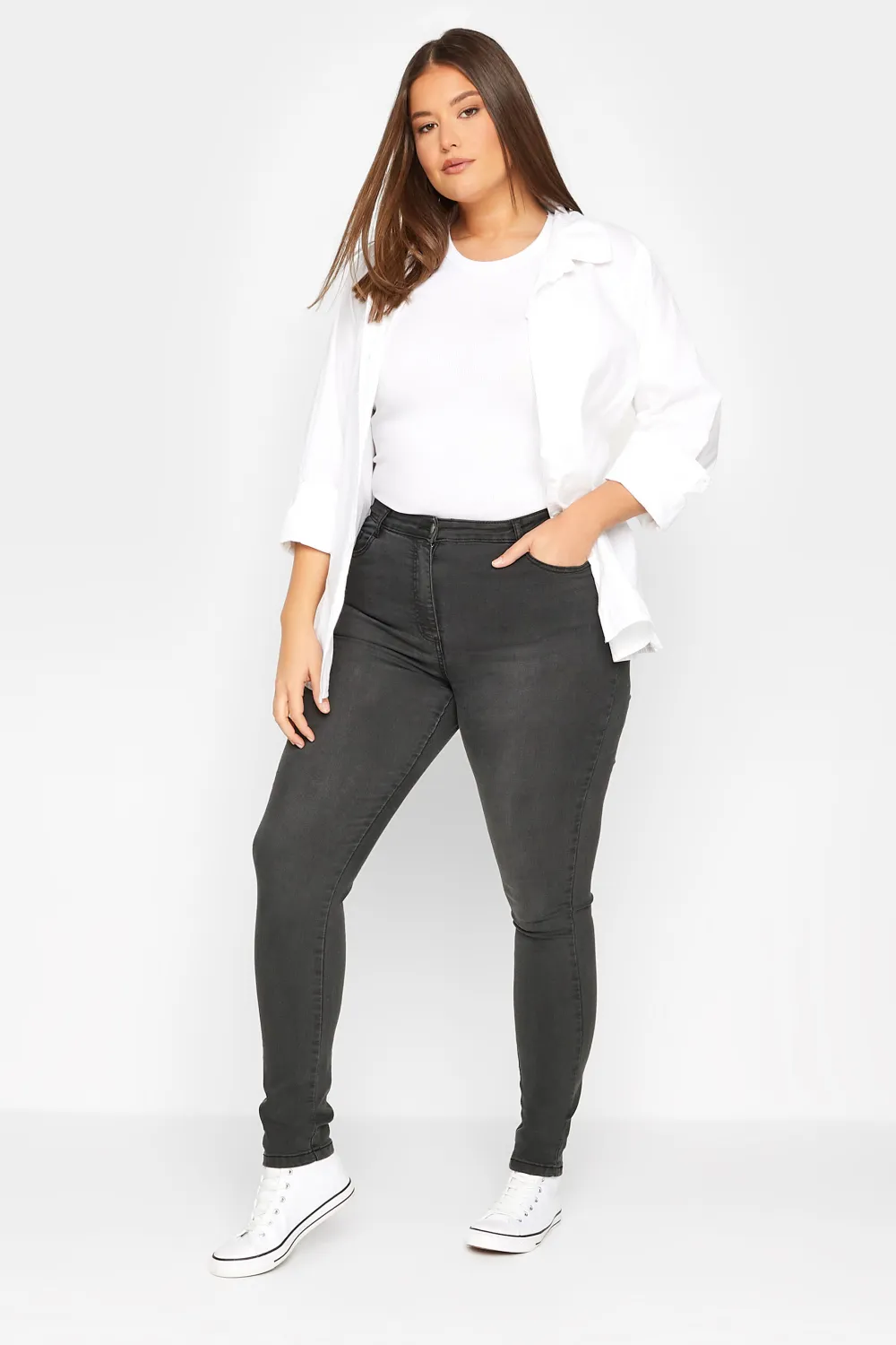 LTS Tall Dark Green AVA Stretch Skinny Jeans