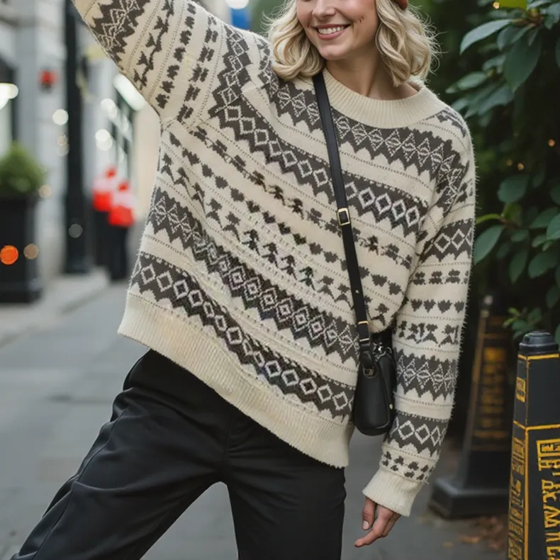 Retro Striped Woolen Sweater
