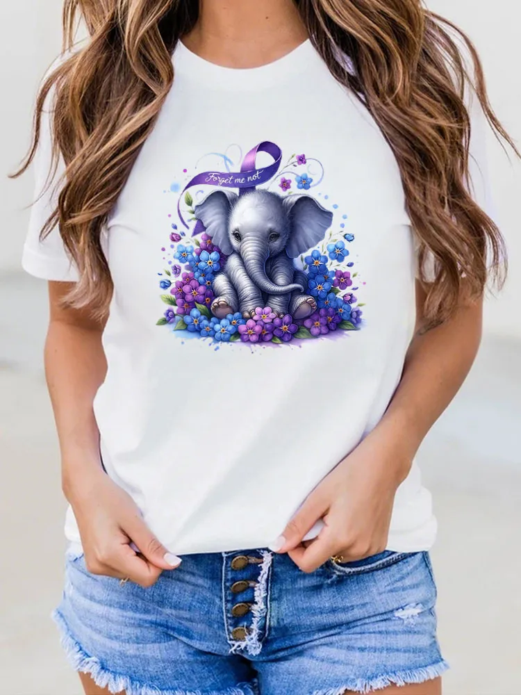 Women'S T-Shirt Forget Me Not Alzheimer'S Awareness Prints