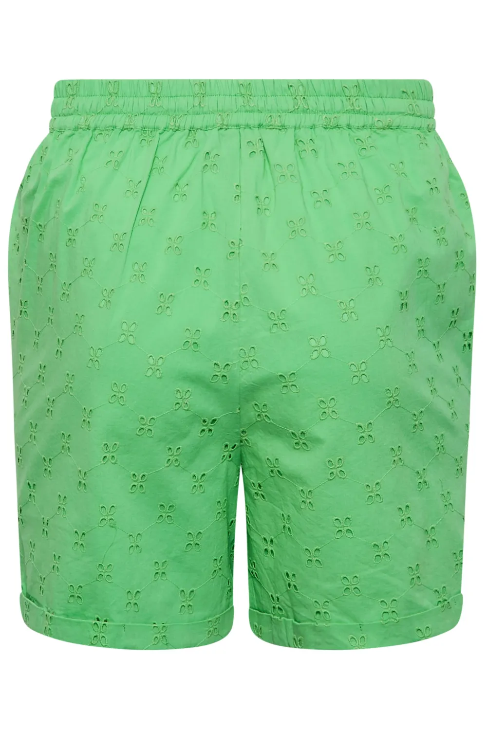 YOURS Curve Green Broderie Anglaise Shorts