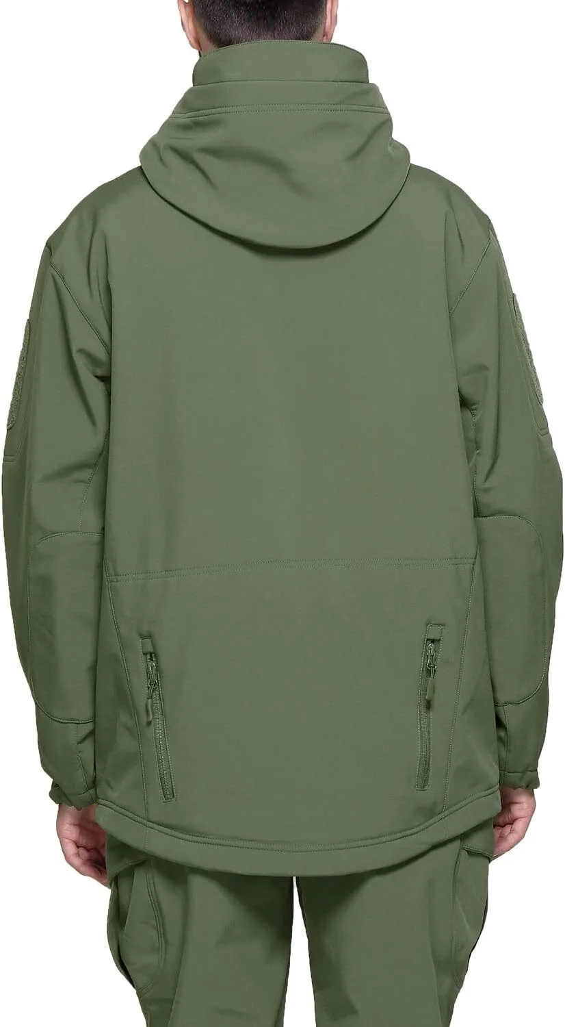 Men's Military Tactical Jackets Softshell Winter Warm Fleece Hooded Coat Outdoor Hiking Hunting Jacket