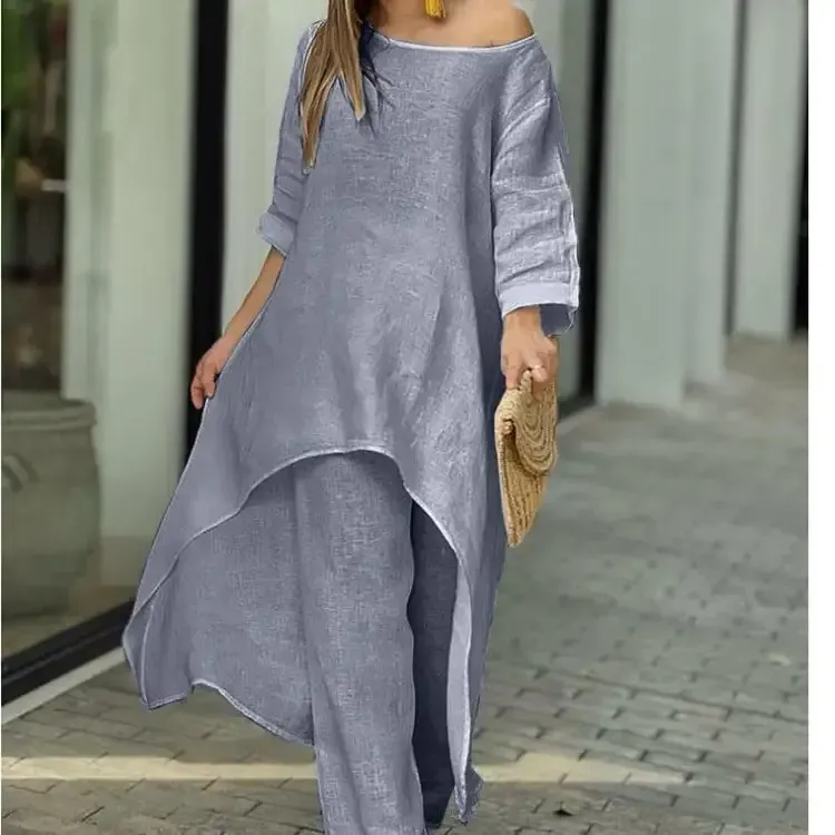 💕Women's Solid Color Linen Fashionable Casual Suit💃💃