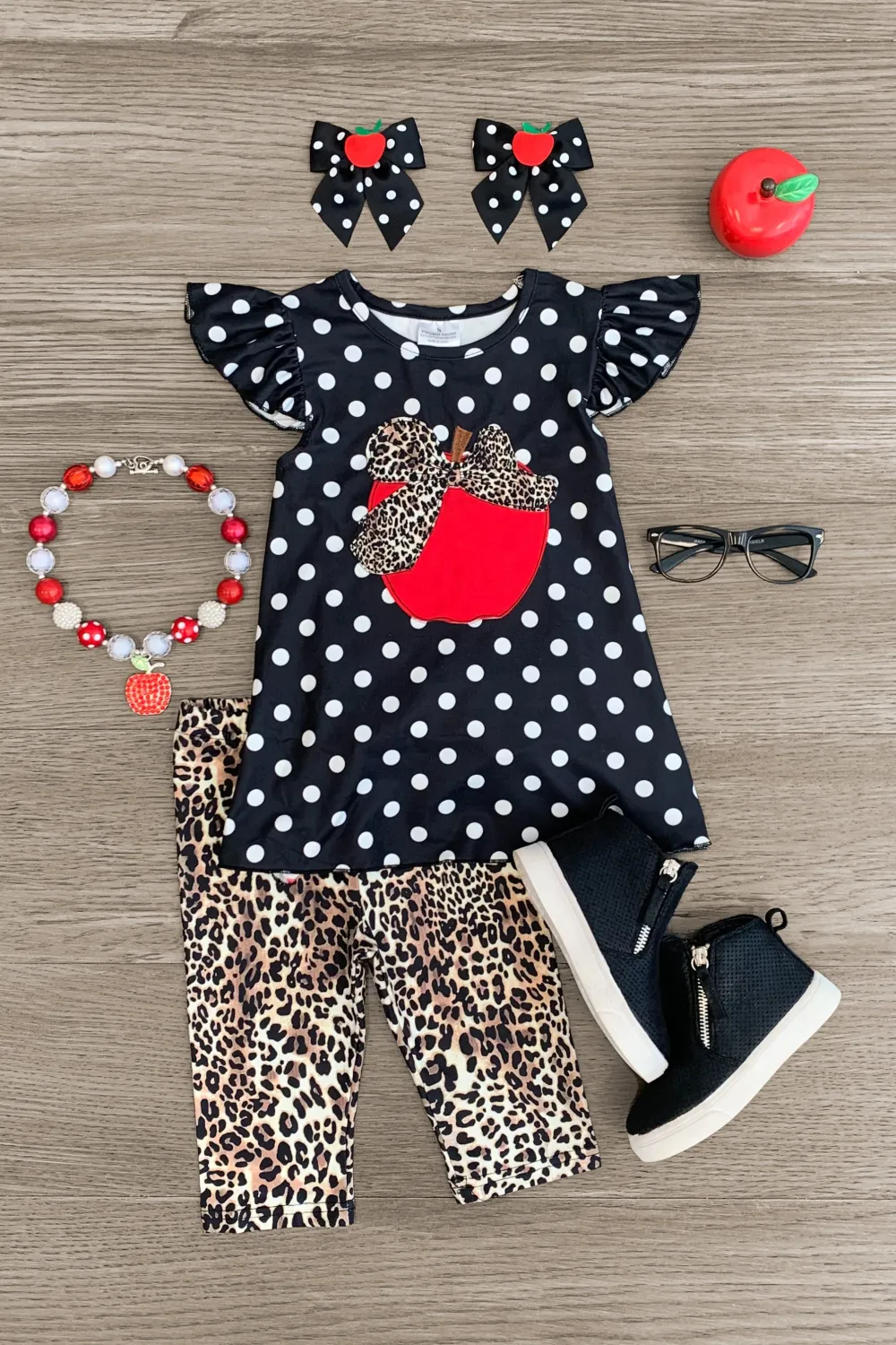 Leopard Polka Dot Apple Capri Set