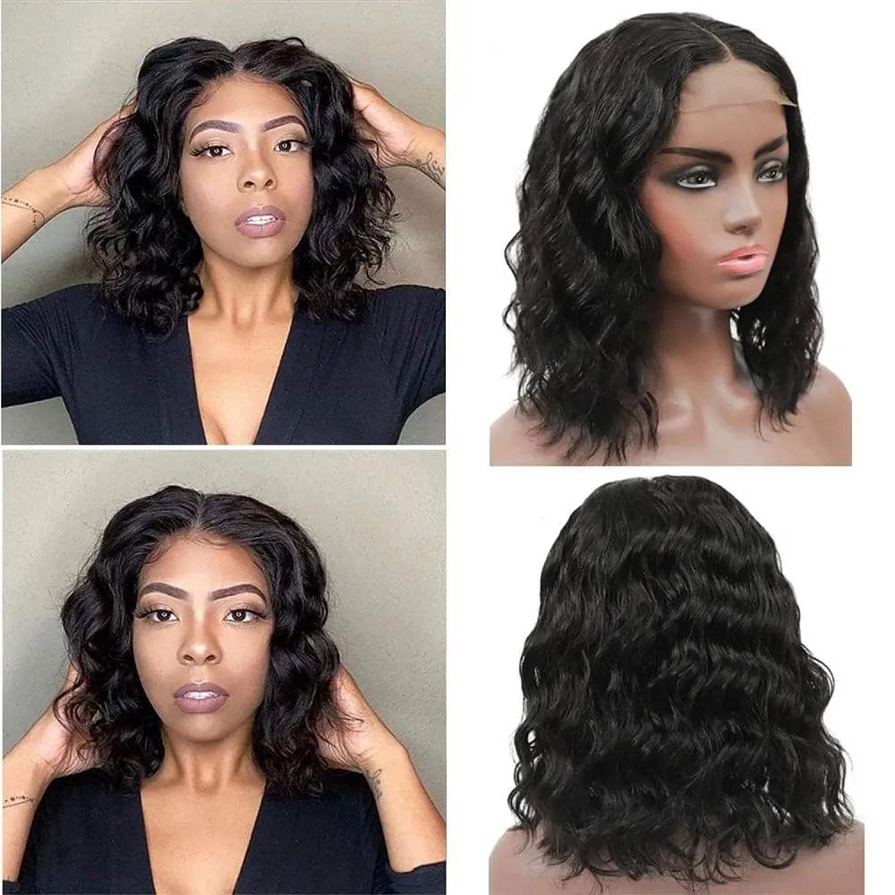 Sterly HD Transparent 13X4 Lace Front Wig Short Loose Deep Wave Bob Wig For Black Women